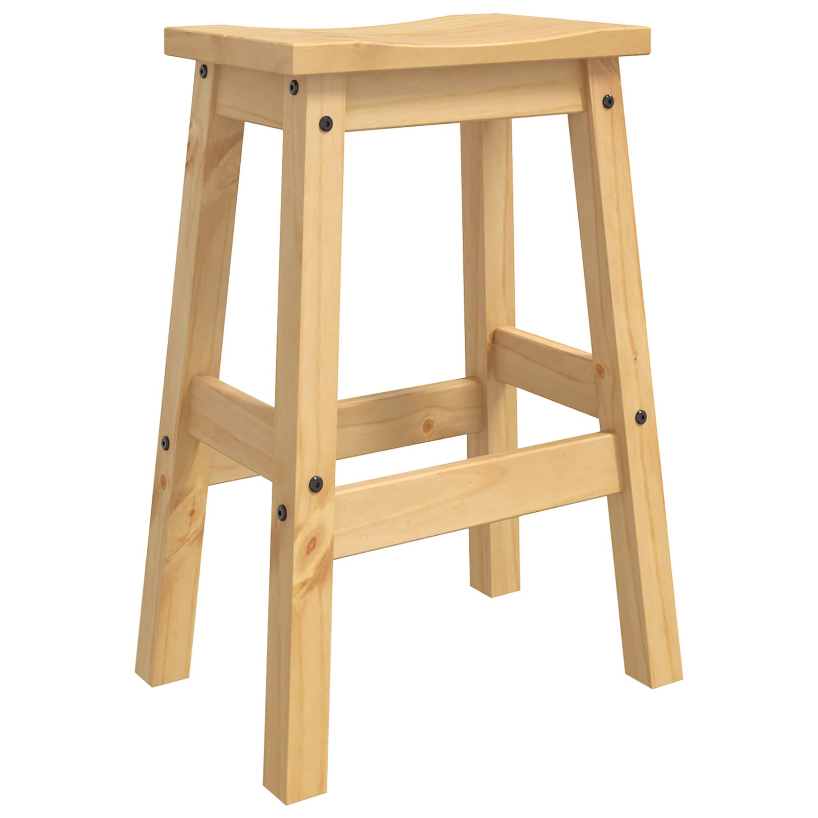 vidaXL Bar Stool 2 pcs Honey Wax 44 x 30 x 63 cm Solid-Pine 6