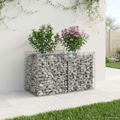 vidaXL Gabion Raised Bed 100 x 50 x 60 cm Galvanised Steel Silver 1
