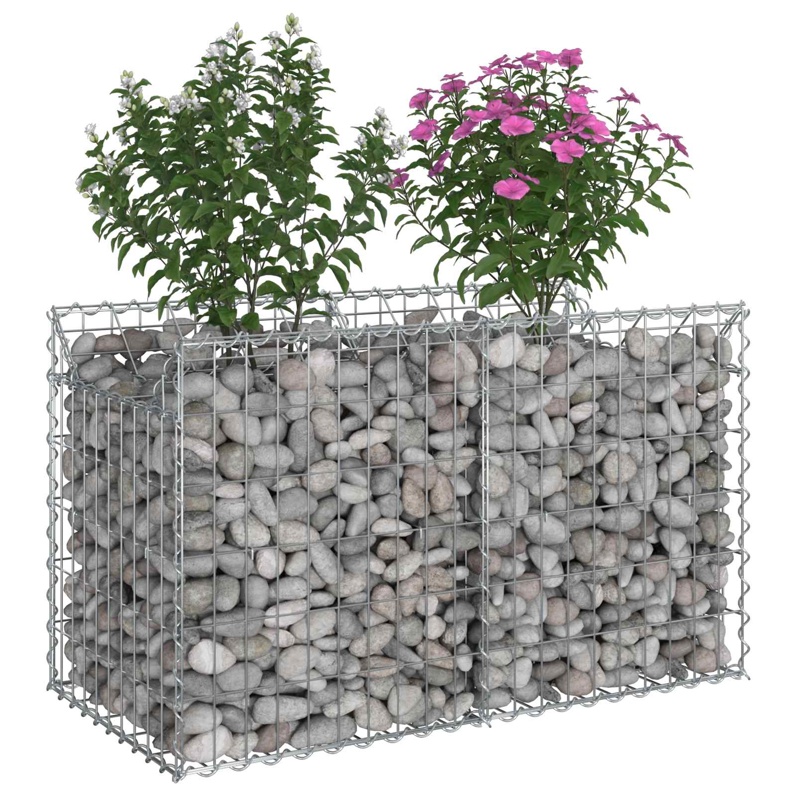 vidaXL Gabion Raised Bed 100 x 50 x 60 cm Galvanised Steel Silver 3