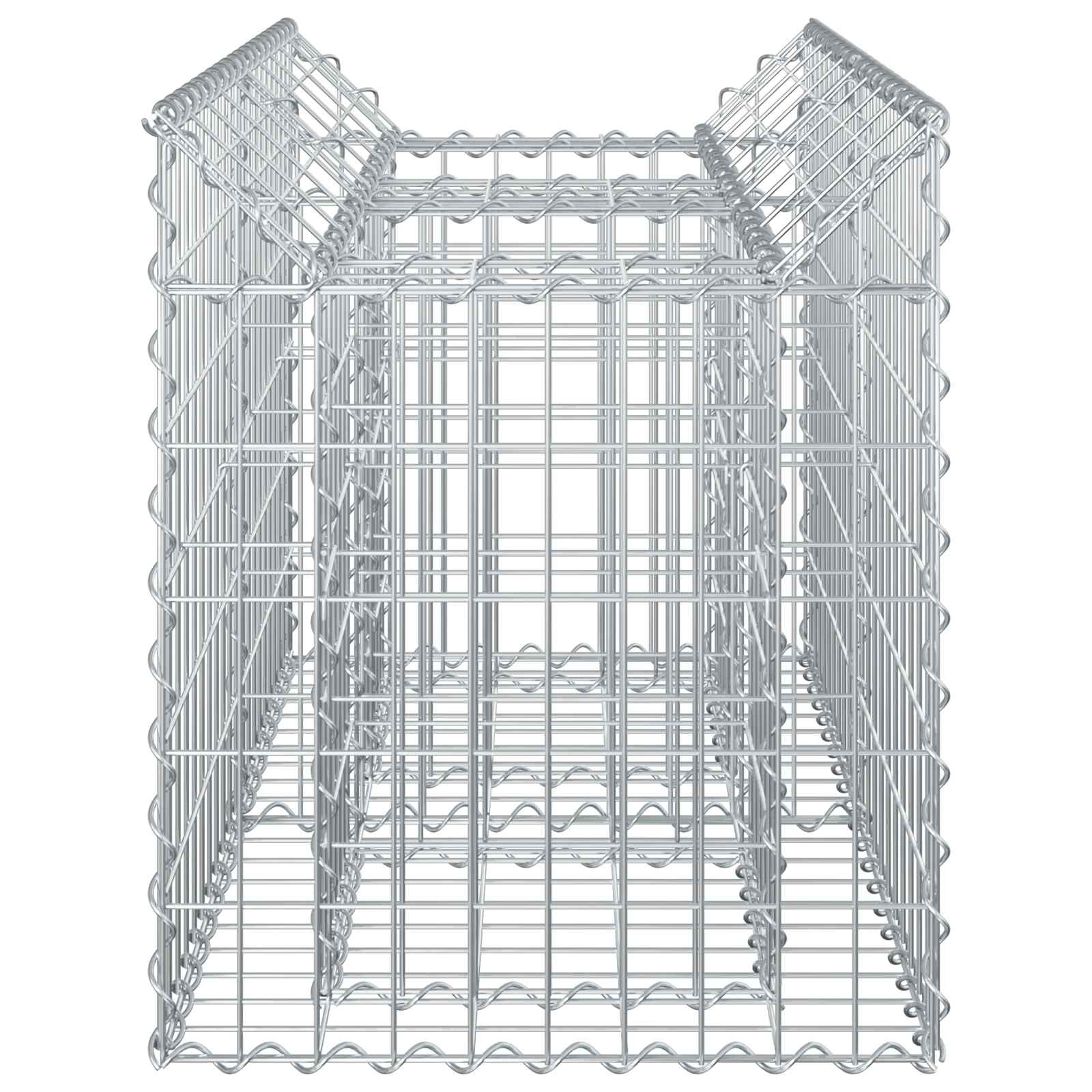 vidaXL Gabion Raised Bed 100 x 50 x 60 cm Galvanised Steel Silver 5