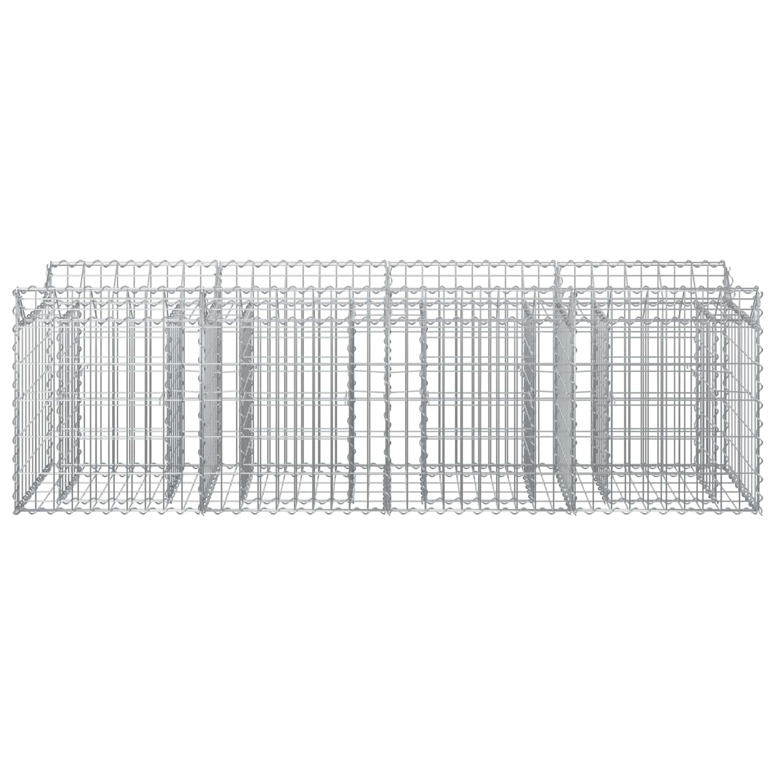 vidaXL Gabion Raised Bed 200 x 50 x 60 cm Galvanised Steel Silver 5