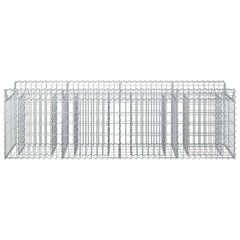 vidaXL Gabion Raised Bed 200 x 50 x 60 cm Galvanised Steel Silver 5