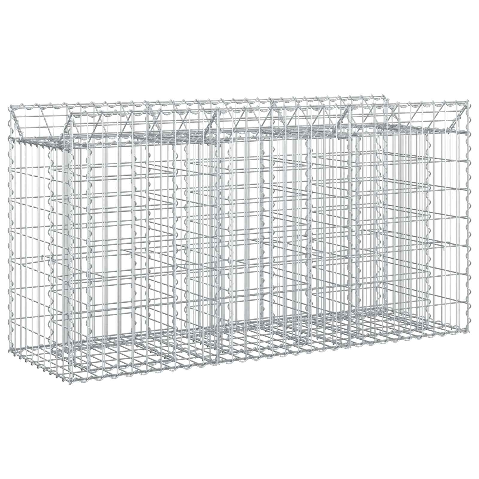 vidaXL Gabion Raised Bed 150 x 50 x 80 cm Galvanised Steel Silver 2