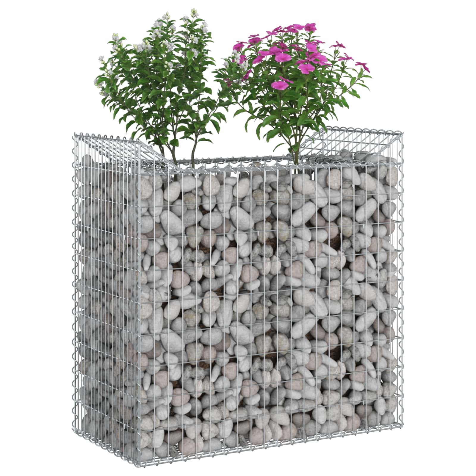 vidaXL Gabion Raised Bed 50 x 100 x 100 cm Galvanised Steel Silver 3