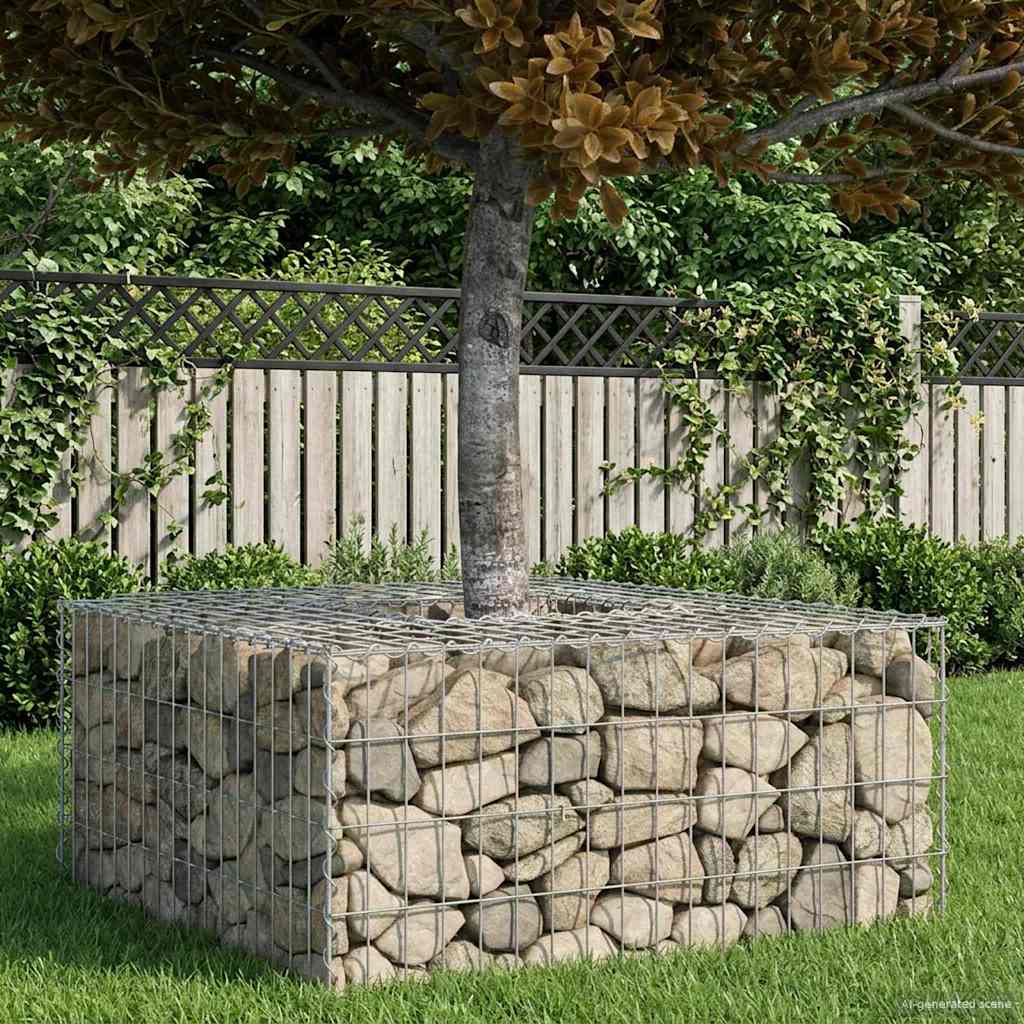 vidaXL Gabion Raised Bed 100 x 100 x 40 cm Galvanised Steel Silver 5