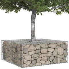 vidaXL Gabion Raised Bed 100 x 100 x 40 cm Galvanised Steel Silver 3