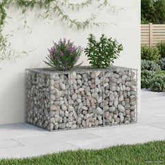 vidaXL Gabion Raised Bed 100 x 60 x 55 cm Galvanised Steel Silver 1