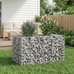 vidaXL Gabion Raised Bed 100 x 60 x 55 cm Galvanised Steel Silver 5