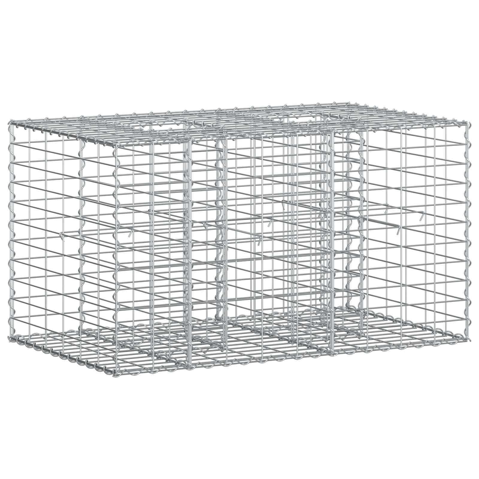 vidaXL Gabion Raised Bed 100 x 60 x 55 cm Galvanised Steel Silver 2