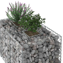 vidaXL Gabion Raised Bed 100 x 60 x 55 cm Galvanised Steel Silver 4