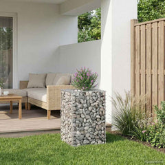 vidaXL Gabion Raised Bed 50 x 50 x 80 cm Galvanised Steel Silver 1
