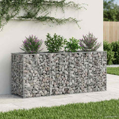 vidaXL Gabion Raised Bed Galvanised Steel Silver