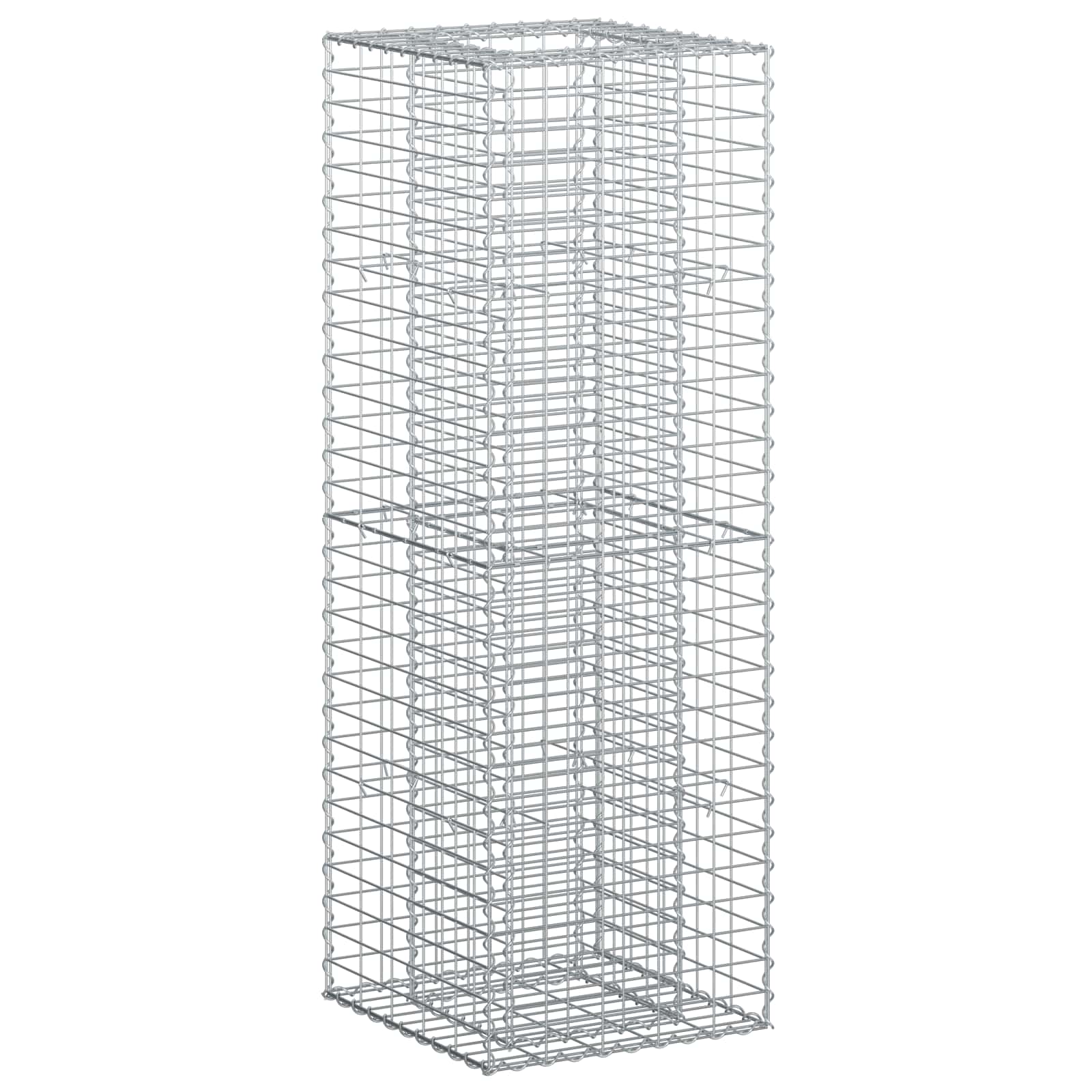 vidaXL Gabion Raised Bed 50 x 50 x 150 cm Galvanised Steel Silver 2