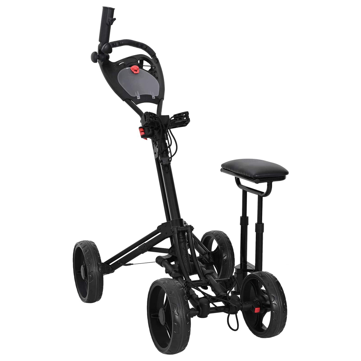 vidaXL Golf Trolley with Seat Black Aluminium Foldable 1