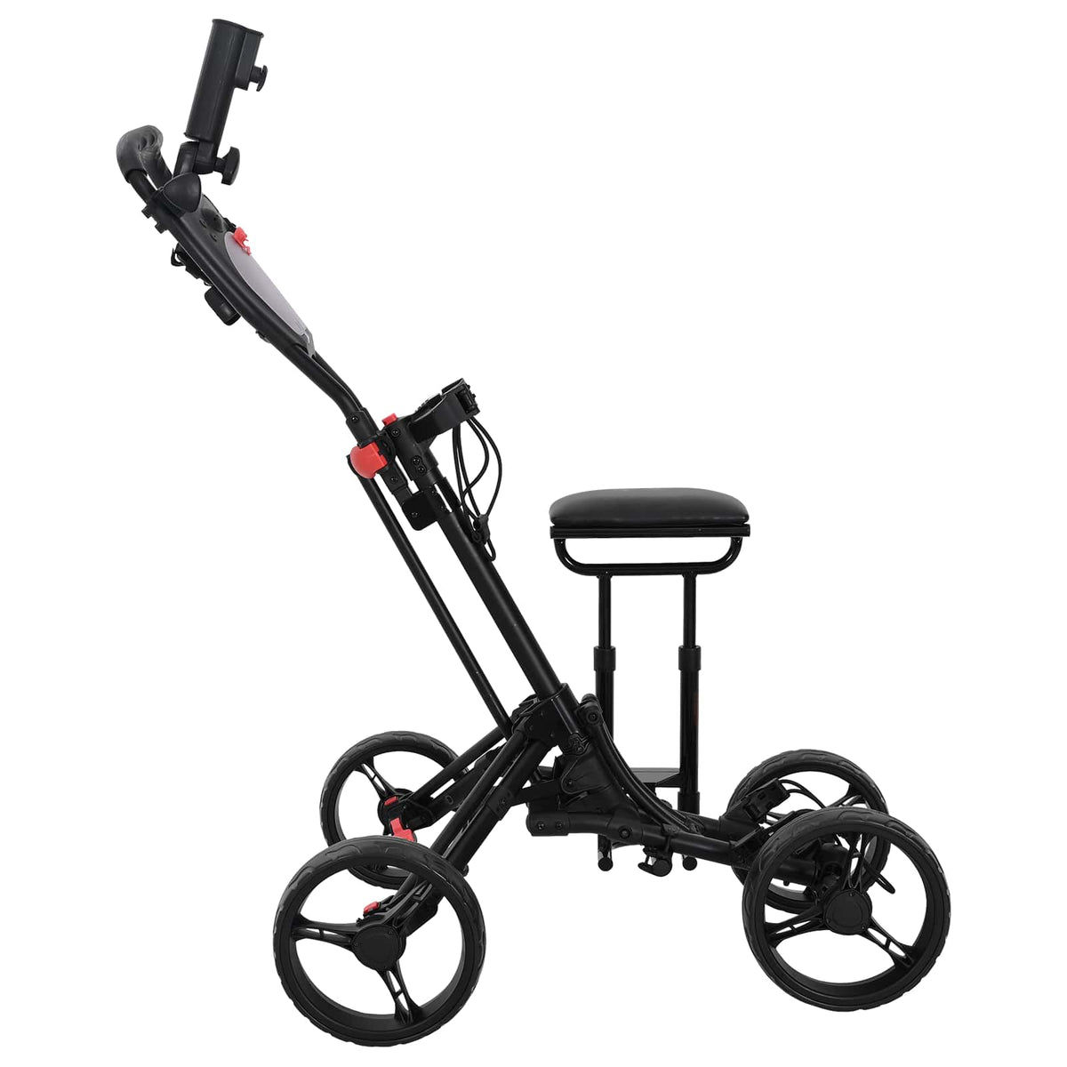 vidaXL Golf Trolley with Seat Black Aluminium Foldable 4