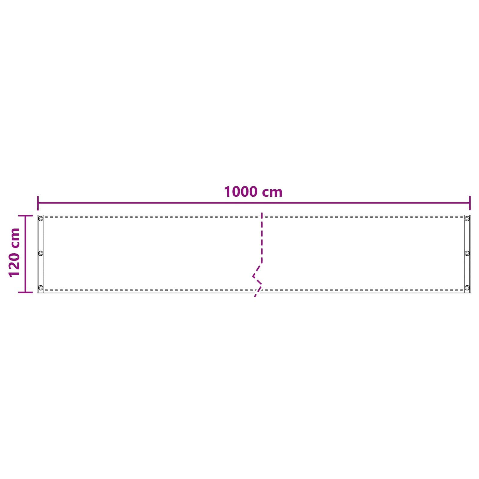 vidaXL Balcony Screen Terracotta 120 x 1000 cm HDPE and Aluminium 5