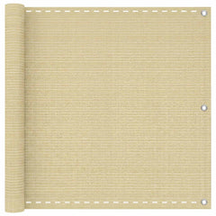 vidaXL Balcony Screen Rectangular 90 x 1200 cm HDPE Beige 1