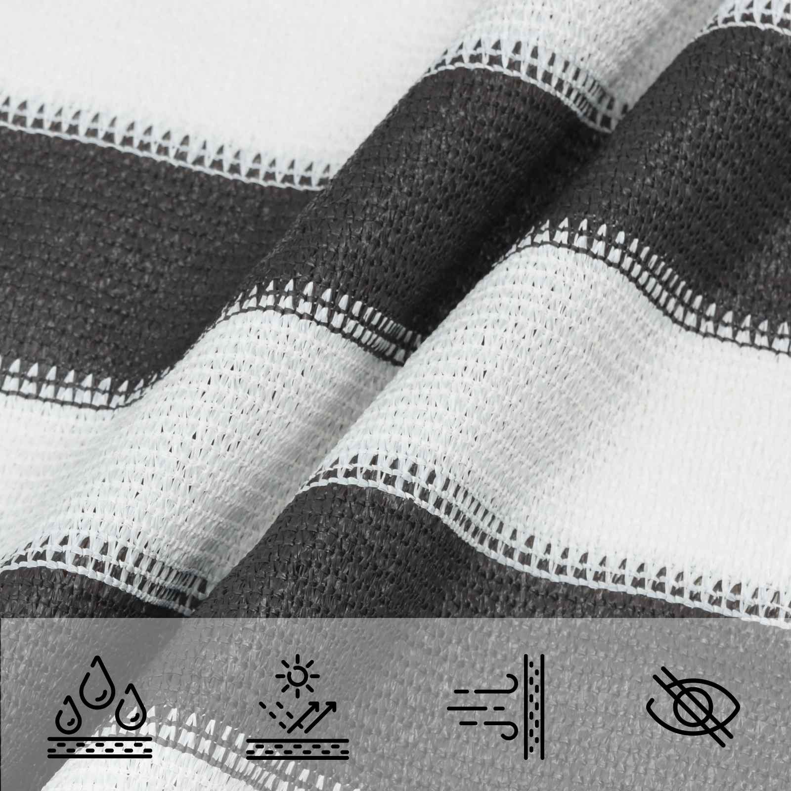vidaXL Sunshade Sail 5 x 7 m HDPE Rectangular Anthracite and White 4