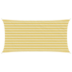 vidaXL Sunshade Sail 2.5 x 5 m HDPE Rectangular Yellow and White 1