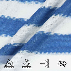 vidaXL Sunshade Sail Blue and White 6 x 6 m HDPE 4