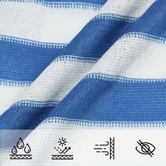 vidaXL Sunshade Sail 4 x 7 m HDPE Rectangular Blue and White 4