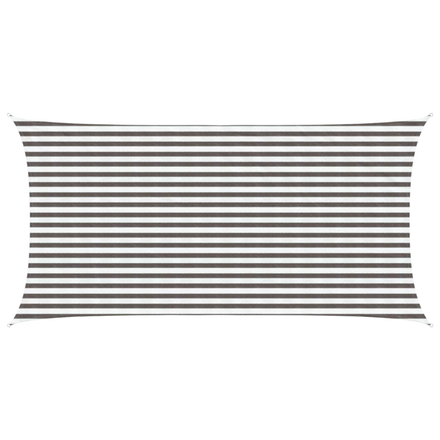 vidaXL Sunshade Sail Rectangular 2.5 x 5 m HDPE Light Grey and White 1