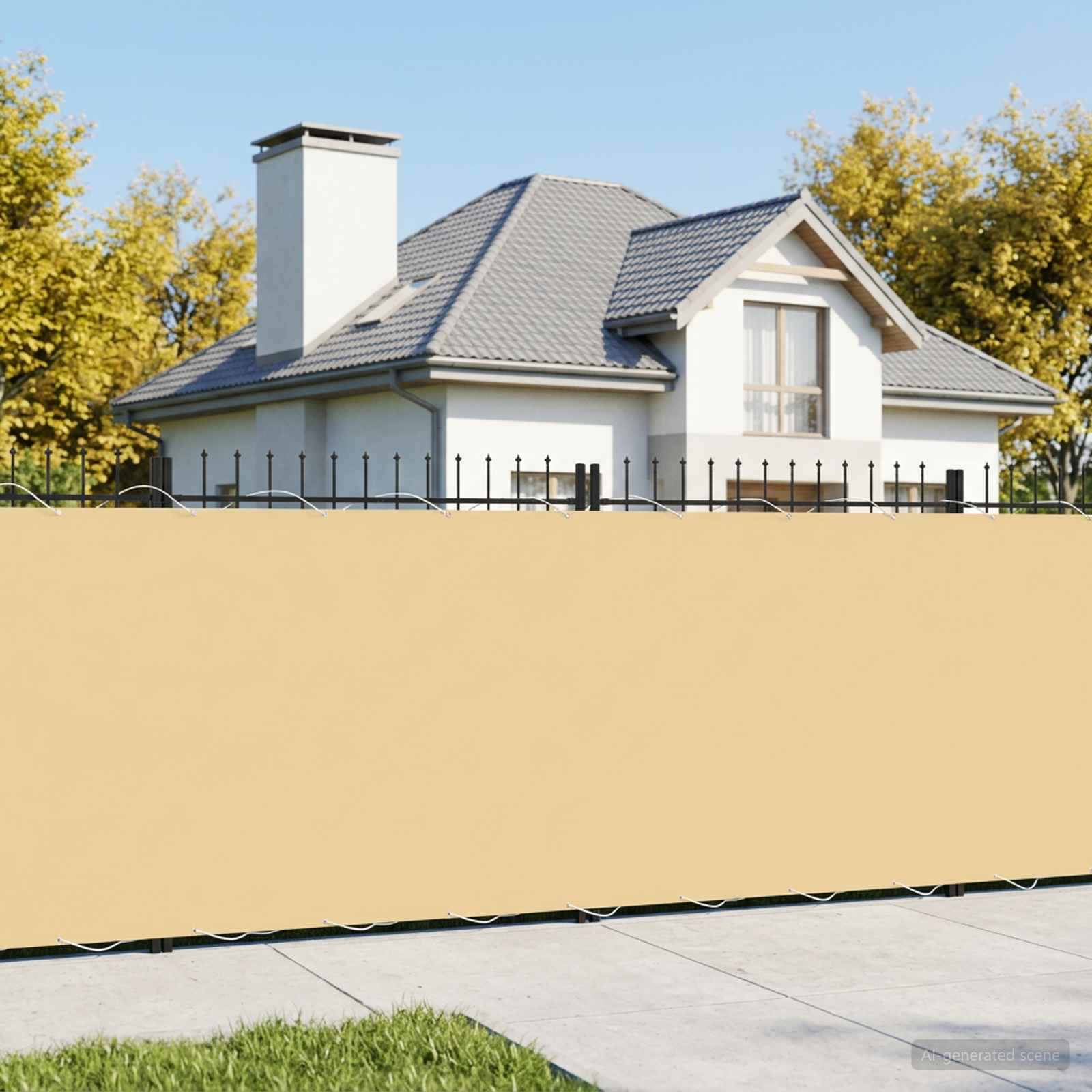 vidaXL Balcony Privacy Screen 180 x 700 cm Fabric with PU Coated Sand 1