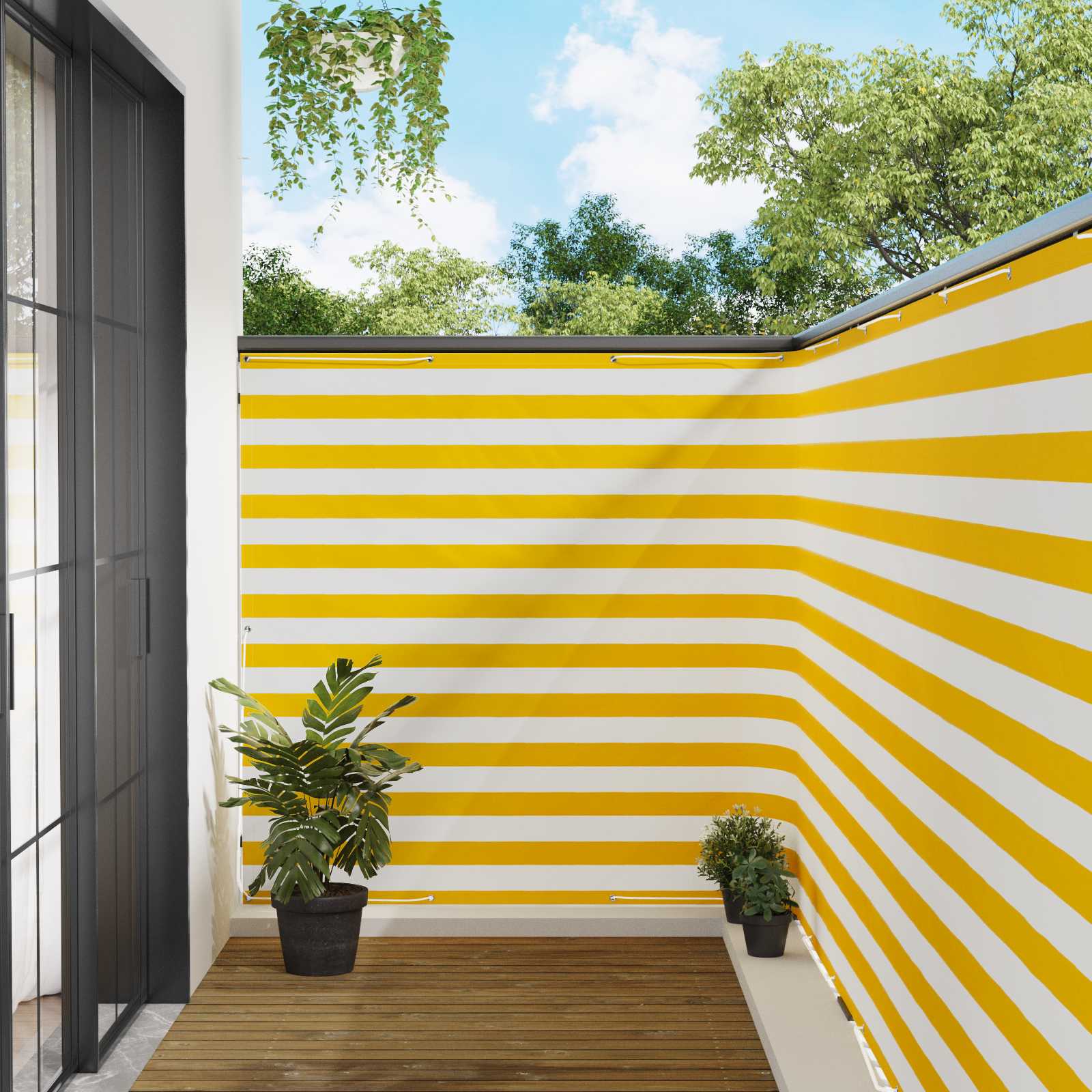 vidaXL Balcony Privacy Screen 150 x 600 cm Fabric with PU Coated 1
