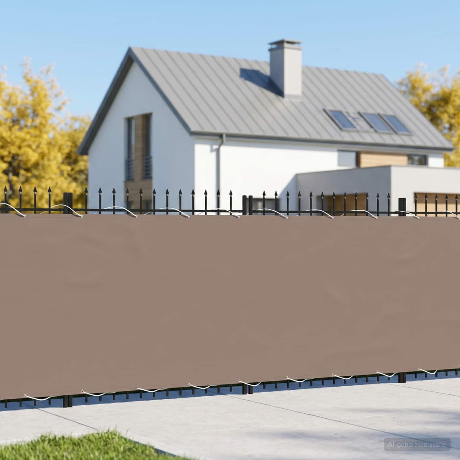 vidaXL Balcony Privacy Screen 180 x 700 cm Fabric with PU Coated Taupe 1