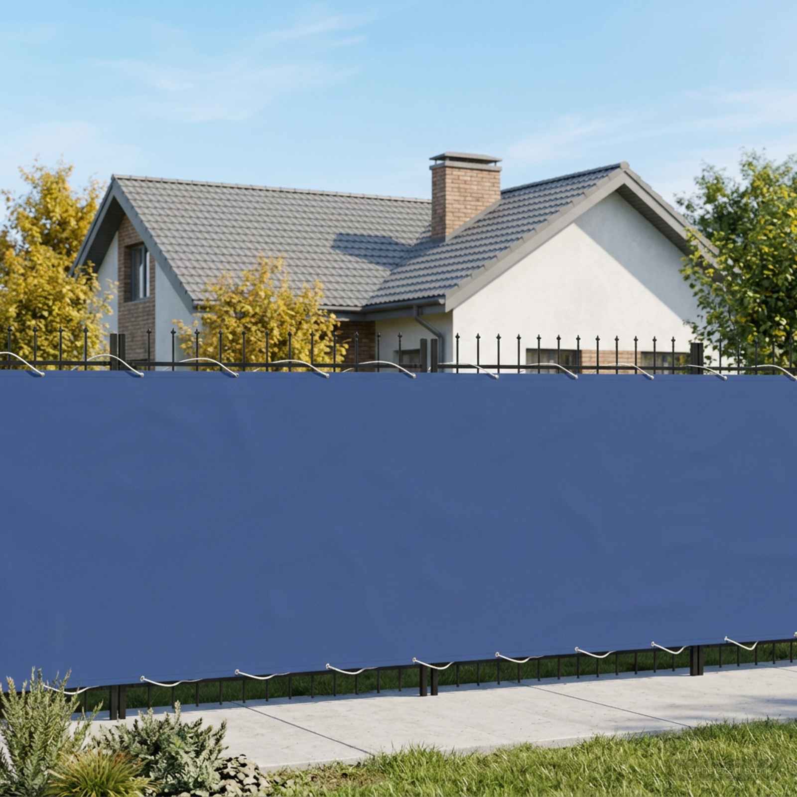 vidaXL Balcony Privacy Screen 200 x 600 cm Fabric with PU Coated Blue 1