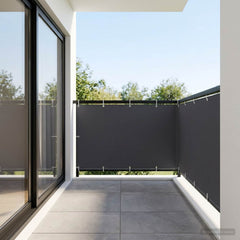 vidaXL Balcony Privacy Screen 150 x 800 cm Fabric with PU Coated Black 3