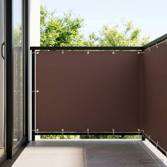 vidaXL Balcony Privacy Screen 150 x 700 cm Fabric with PU Coated Brown 3