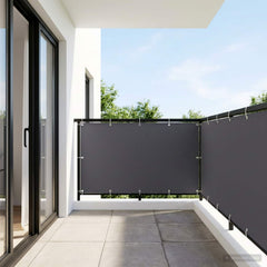 Balcony Privacy Screen 1.2 x 25 m Fabric with PU Coated Drop 25 m Width 1.2 m Anthracite