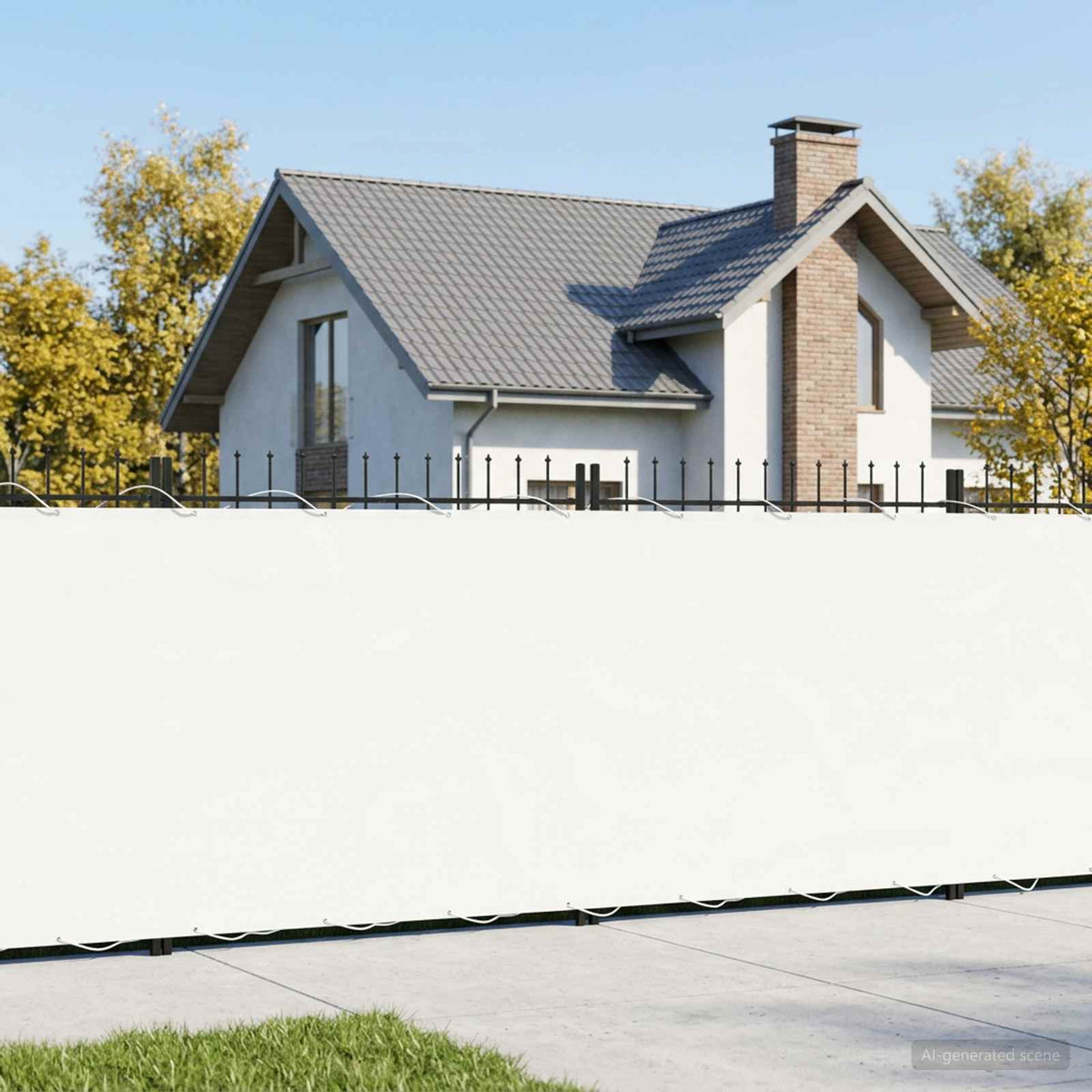 Balcony Privacy Screen 1.2 x 25 m Fabric with PU Coated Drop 25 m Width 1.2 m White