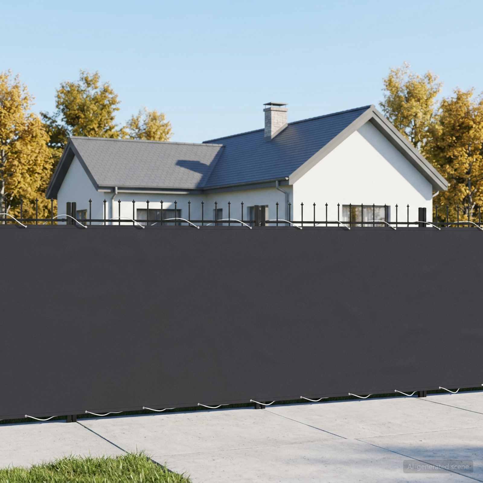 vidaXL Balcony Privacy Screen 1.2 x 25 m Fabric with PU Coated Black 1