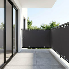 vidaXL Balcony Privacy Screen 1.2 x 25 m Fabric with PU Coated Black 3