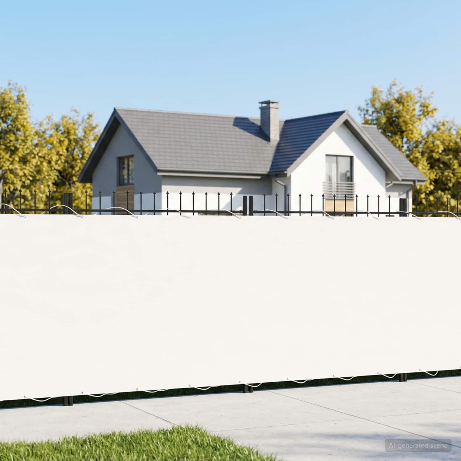 vidaXL Balcony Privacy Screen 1.5 x 25 m Fabric with PU Coated White 1