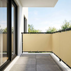vidaXL Balcony Privacy Screen 1.5 x 25 m Fabric with PU Coated Beige 1