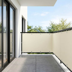 vidaXL Balcony Privacy Screen 1.5 x 25 m Fabric with PU Coated Cream 1
