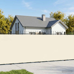 vidaXL Balcony Privacy Screen 1.5 x 25 m Fabric with PU Coated Cream 3