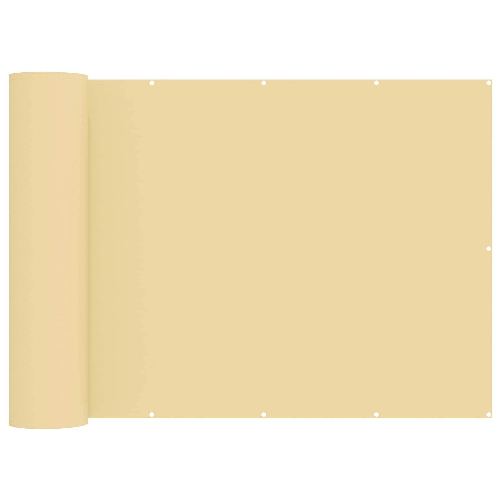 vidaXL Balcony Privacy Screen 1.8 x 25 m Fabric with PU Coated Beige 2