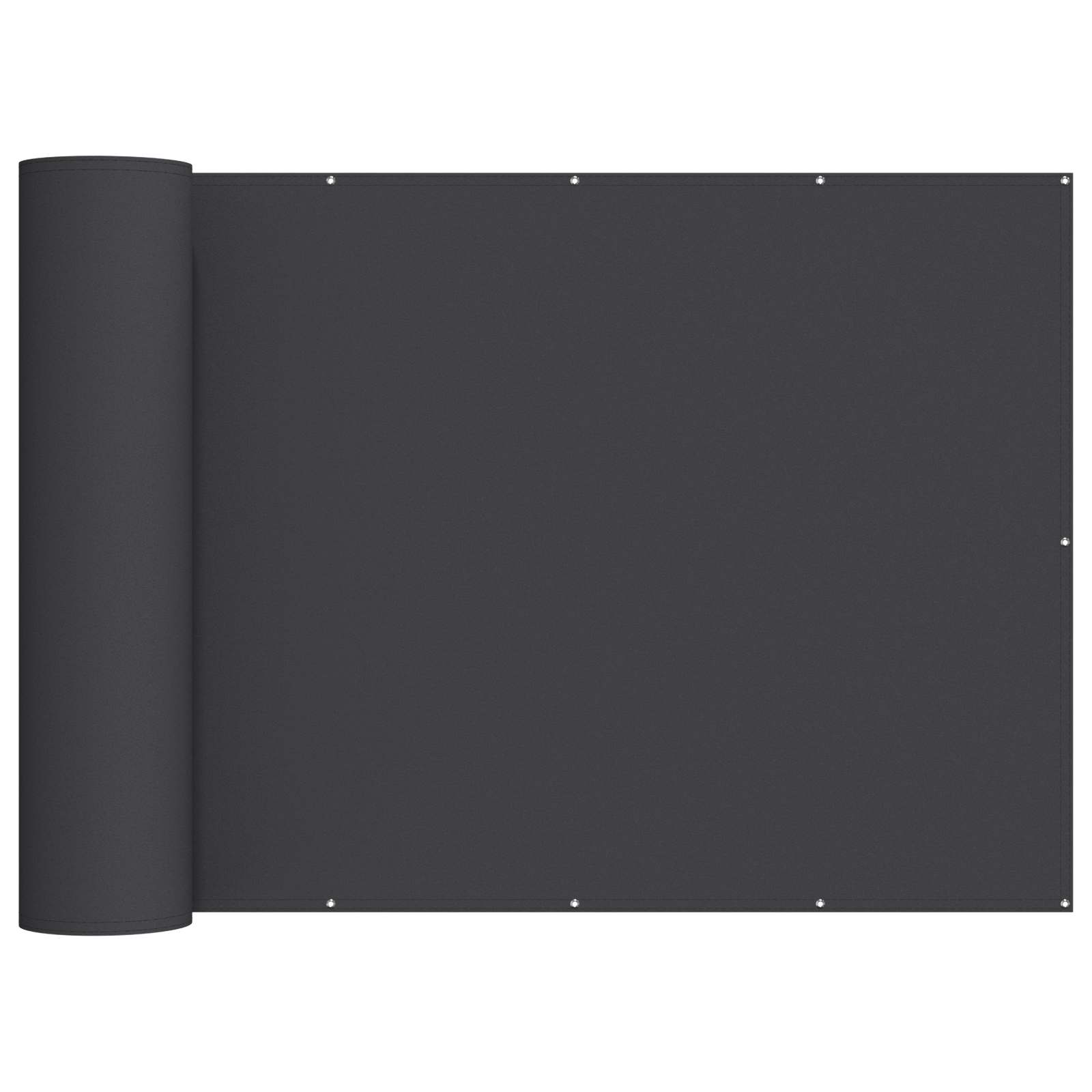 vidaXL Balcony Privacy Screen 1.8 x 25 m Fabric with PU Coated Black 2