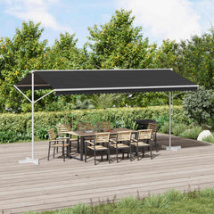vidaXL Free Standing Awning 5 x 3 m Polyester Anthracite 1