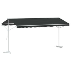 vidaXL Free Standing Awning 5 x 3 m Polyester Anthracite 2