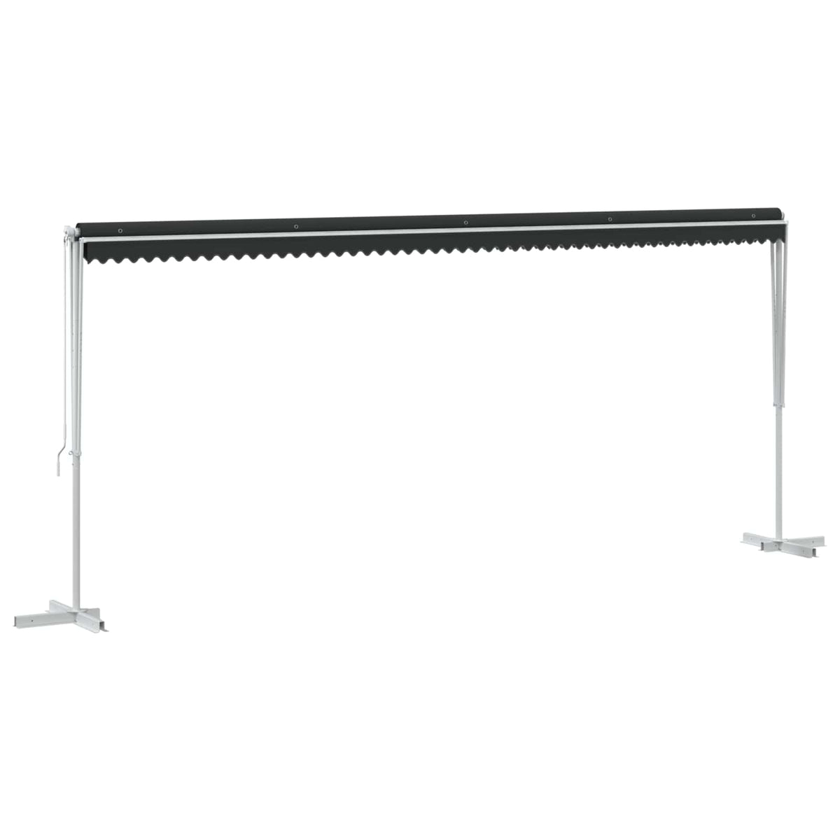 Free Standing Awning Polyester Anthracite 6 x 3 m with white frame