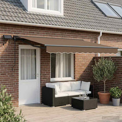 Manual Awning Solar LED Anthracite Taupe