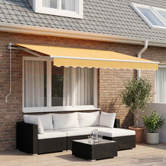 Manual Awning Polyester White Frame Drop Width Sand