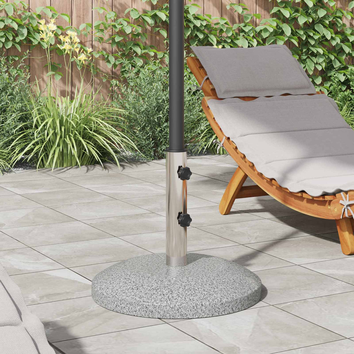 Parasol Base for 40-50 Pole 26.75 kg Grey without wheel