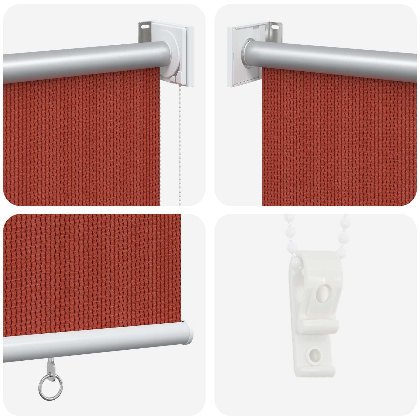 vidaXL Outdoor Roller Blind 90% UV Block Terracota 140 x 140 cm HDPE 6