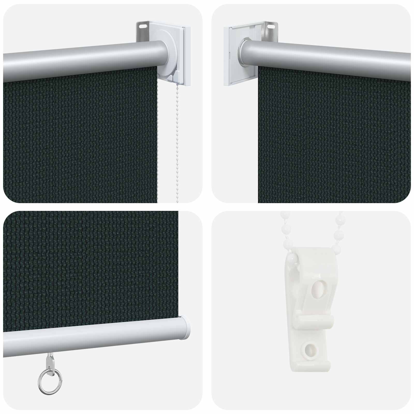 vidaXL Outdoor Roller Blind 90% UV Block Dark Green 160 x 230 cm HDPE 6